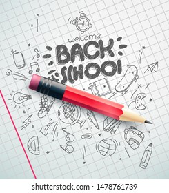 Classic pencil vector illustration. Back to school concept