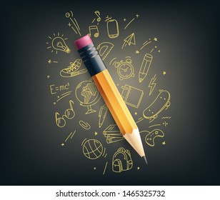 Classic pencil vector illustration. Education concept