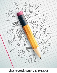 Classic pencil vector illustration. Education concept