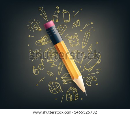 Classic pencil vector illustration. Education concept