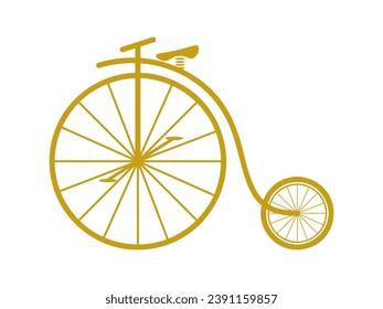 Bicicleta o bici de despedida de penique clásica en vector