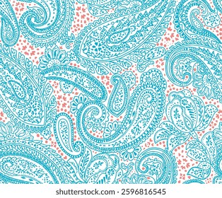 Classic Persian Paisley Design – Ornate Floral Textile and Fabric Pattern for Fashion and Home Interiors