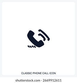 Clássico Telefonema Ícone sólido vetor com um design arrojado, mínimo. Adequado para apresentações, sites, aplicativos, infográficos e vários projetos digitais ou de impressão.