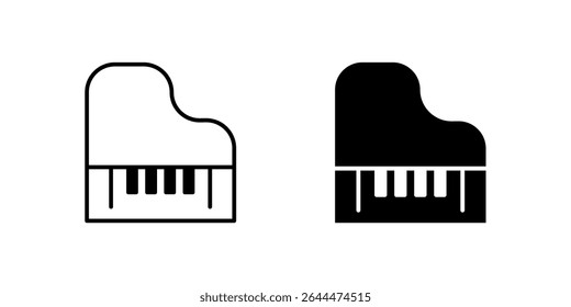 Classic piano icon set for music, musical instruments, and education. Ideal for lessons, concerts, and creative arts.