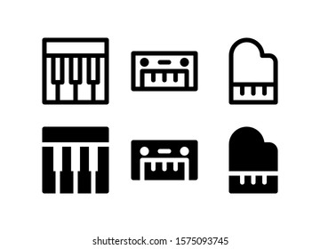Classic Piano, Keyboard, Piano Apps Icon. Arts Icon Set Vector Logo Symbol.
