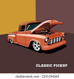 classic pick up illustration design vector