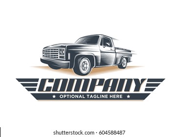 Classic pickup truck illustration / logo template