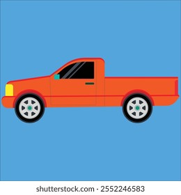 Classic Pickup Truck in Retro Style Vector Illustration
