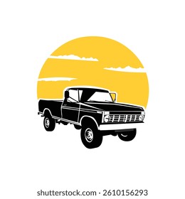 Classic Pickup Vector Illustration. Best for Transportation Related Industry