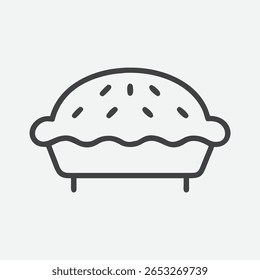 Classic Pie-Crust Table Icon in Elegant Line Art Style