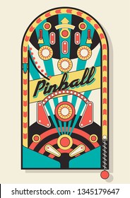 Klassisches Pinballfeld einzeln auf Illustration