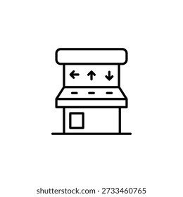 Classic Pinball Machine Outline Icon For Vintage Arcade