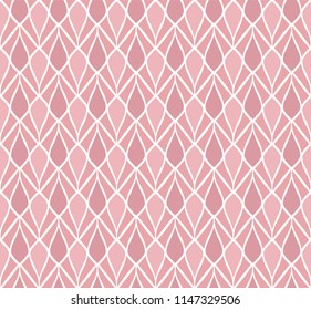 Classic Pink Art Deco Seamless Pattern. Geometric Stylish Texture. Abstract Retro Vector Texture.
