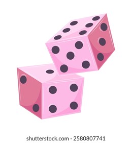 Classic pink gambling dice used in casino games