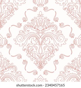 Motif vectoriel classique rose harmonieux. Bon sang, un ornement original. Arrière-plan classique vintage. Motif d'orientation pour le tissu, les papiers peints et l'emballage