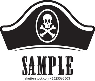 Classic Pirate Hat with Skull Symbol Vector