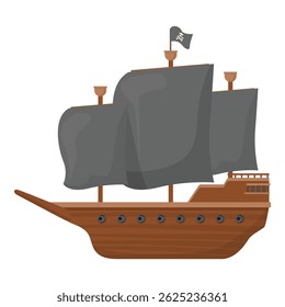 Classic pirate ship sailing on the high seas, ready for adventure