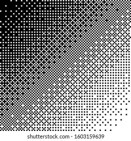 Classic Pixel Art Dithering Background. Black and White Pixel Linear Gradient Pattern. Vector Illustration.