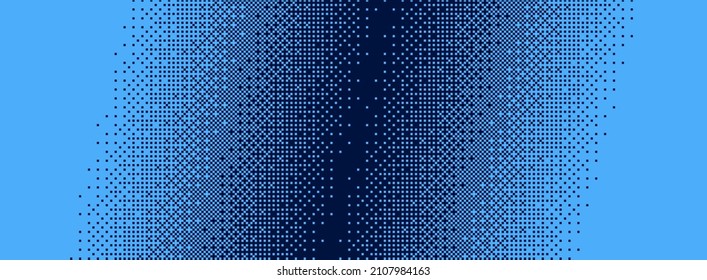 Classic Pixel Art Dithering Background  Blue Pixel Linear Gradient Pattern  Vector Illustration 