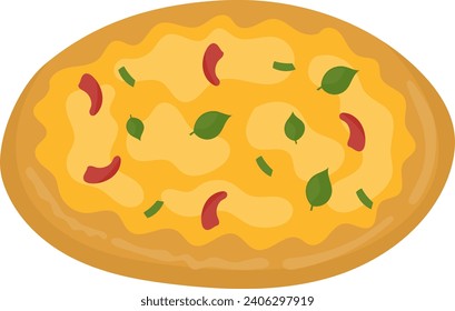 classic pizza topped with basil and red peppers pizza day
