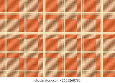 Classic Plaid Fabric Pattern – Seamless Vector Design Colors orange