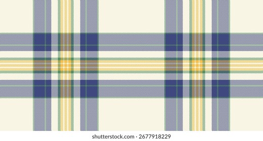 Classic plaid pattern with blue, green, and gold tones. Perfect for backgrounds, textiles, or adding a touch of traditional elegance. Versatile for design  crafts.