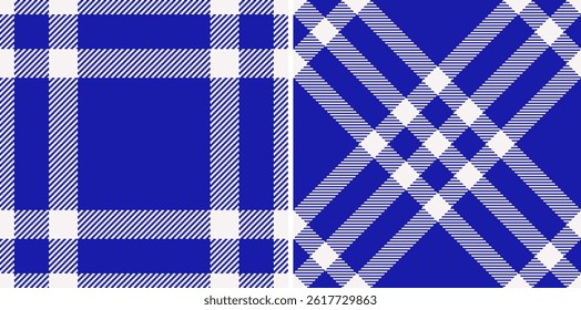 Classic plaid pattern design. A versatile checkered textile background in blue white, suitable for various applications. Timeless aesthetic, appealing, fashion.