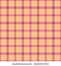 Classic plaid pattern featuring intersecting lines in soft peach and pink. Versatile for backgrounds, textiles, or adding a touch of retro charm to design projects.
