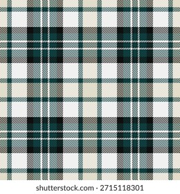 Patrón clásico de cuadros en verde, negro y crema. Versátil para textiles, fondos o proyectos de diseño. Evoca tradición, comodidad y estilo. Sin fisuras, alta resolución.
