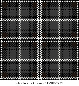 Classic plaid pattern in grey, black, brown and white. Tartan plaid pattern for blanket, skirt, shirt, tablecloth and other fabric textile design