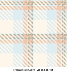 Classic plaid pattern with intersecting lines and soft tones, ideal for textile designs, fashion backgrounds, or elegant wrapping paper. A timeless geometric grid style.