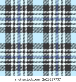 Classic plaid pattern with light blue and charcoal. Versatile design for backgrounds, textiles, fashion, and graphic design. A timeless elegant backdrop.