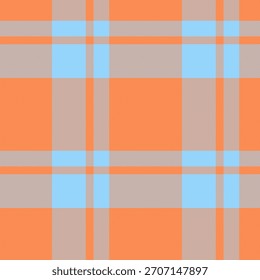 Patrón clásico de cuadros con colores modernos. Textura sin costuras en tonos de naranja, bronceado y azul claro. Utilícelo para fondos, textiles, diseños o ilustraciones.