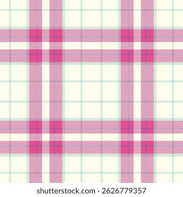 Classic plaid pattern with pink, blue and light green tones on a cream background. Versatile texture for backgrounds, fashion, design or textile projects.
