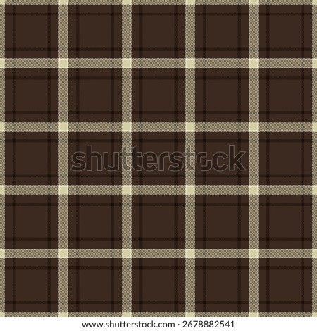 Classic plaid pattern in rich brown and beige. Seamless textile design perfect for backgrounds, apparel, or adding a traditional touch to designs.