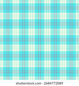 Patrón clásico de cuadros. Un diseño de tartán sin costuras en suave turquesa, crema y rojo, perfecto para el diseño textil, fondos o para agregar un toque de estilo retro a los proyectos.