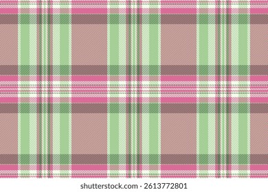 Classic plaid pattern in soft pink, green and brown hues. Ideal for backgrounds, textiles, and creative projects evoking warmth and tradition.