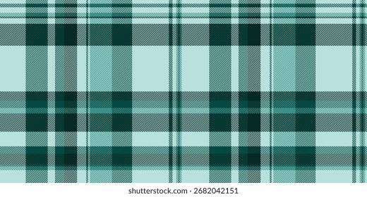 Classic plaid pattern in teal and green. Versatile backdrop for winter fashion, rustic decor, or cozy textiles. Perfect for backgrounds or designs.