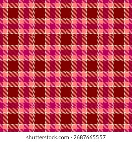 Classic plaid pattern in vibrant pink and dark red hues. Versatile textile background, perfect for fashion, design, or holidaythemed projects. Adds warmth and texture.