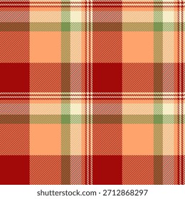 Padrão de xadrez clássico, cores quentes do outono. Um design têxtil atemporal para fundos, vestuário e artesanato. Versátil para marcas, web design e impressão.