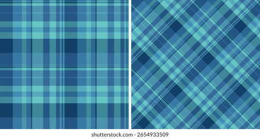 Patrones clásicos de cuadros en azules fríos Las texturas de tela sin costuras ofrecen versatilidad para el diseño, los fondos o los textiles. Elegante y adaptable.