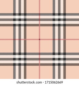 Classic Plaid Tartan (Beige, black,red) Seamless Pattern for shirt printing,clothes, dresses, tablecloths, blankets, bedding, paper,quilt,fabric or textile products. Vector illustration