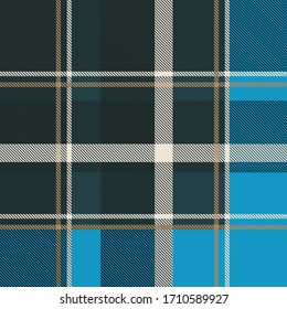 Classic Plaid Tartan (Blue, Green, Ivory, Brown) Seamless Pattern for shirt printing,clothes, dresses, tablecloths, blankets, bedding, paper,quilt,fabric and textile products. Vector illustration