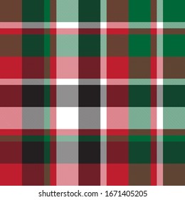 Classic Plaid Tartan Seamless Pattern for shirt printing, fabric, textiles, jacquard patterns, backgrounds and websites
