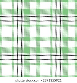 Classic Plaid Tartan ( white, green, ) Seamless Pattern for shirt printing,clothes, dresses, tablecloths, blankets, bedding, paper,quilt,fabric and other textile products. Vector illustration