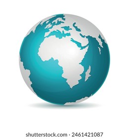 Classic planet earth with gradient style. Globe in flat style Globe in round style.