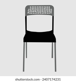 Classic plastic chair vector illustration on white background.
Chair vector comfortable furniture armchair and seat pouf design in furnished apartment