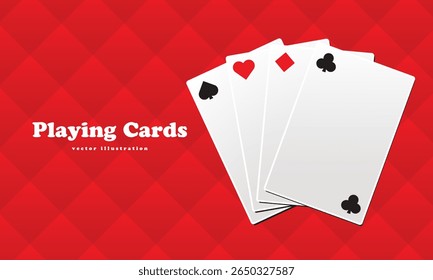 Clássico jogando ícone de carta definir corações, espadas, diamantes, trevos Ilustração vetor