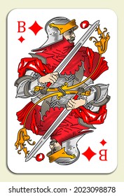 Classic playing card Jack diamond