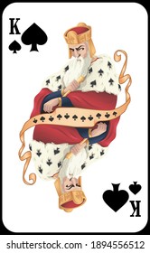 Classic playing card King spade